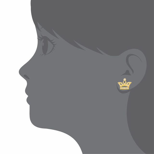 女士珠宝银和黄铜星状圈形耳环YCE2587