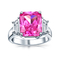 三石粉红色CZ 925银时尚戒指首饰YCR3394